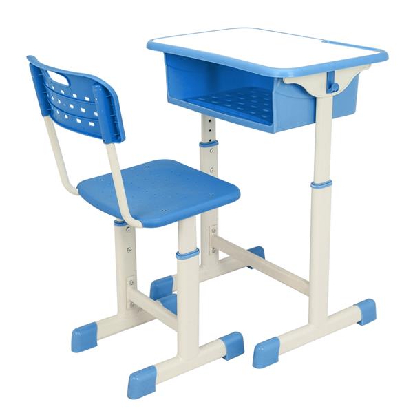 可调升降学生桌椅 套装 蓝色 【60x40x(63-75)cm】-3