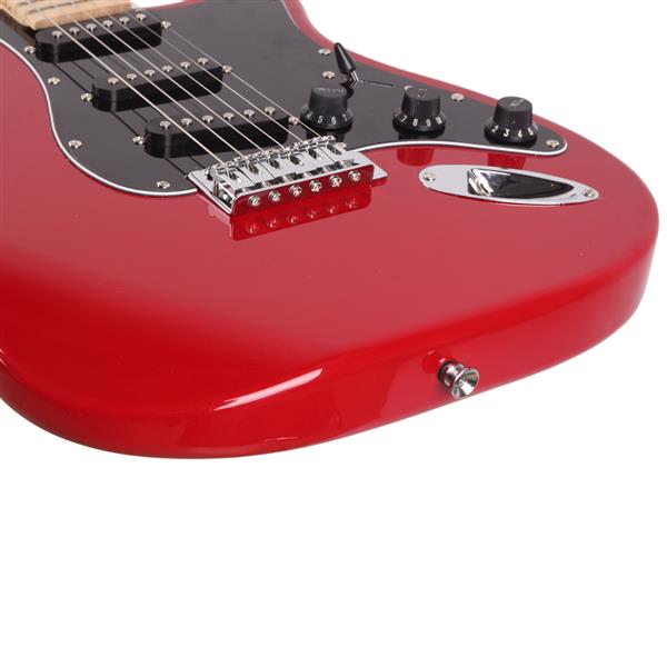 ST黑护板电吉他(红色)+音响+包+背带+拨片+摇把+连接线+扳手工具-13