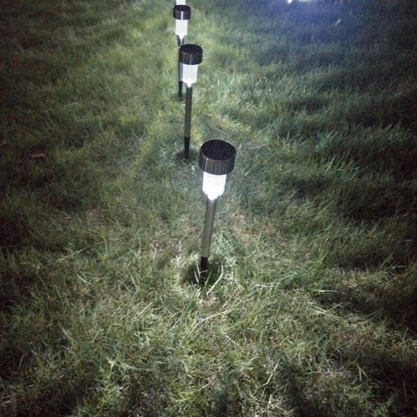 24PC  小管灯 花园草坪灯 太阳能小管不锈钢高亮白光灯-17