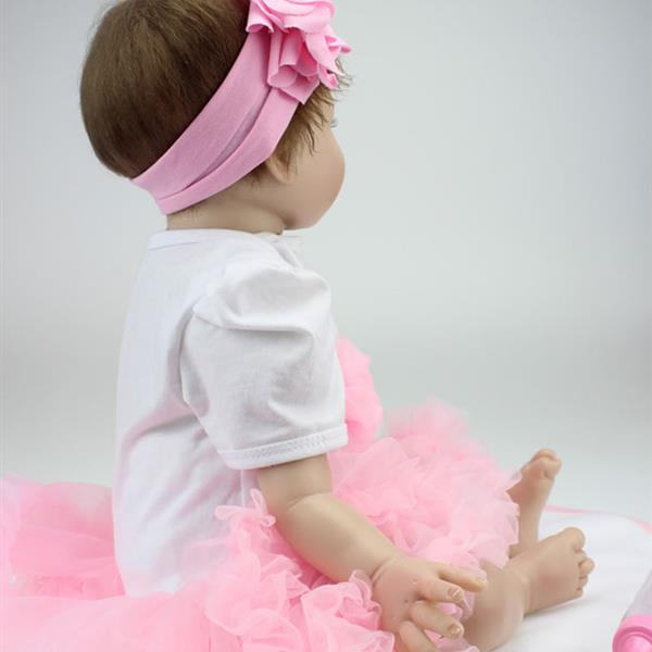 【KRT】布身仿真娃娃：22英寸 唯美粉色公主蓬蓬裙 -5