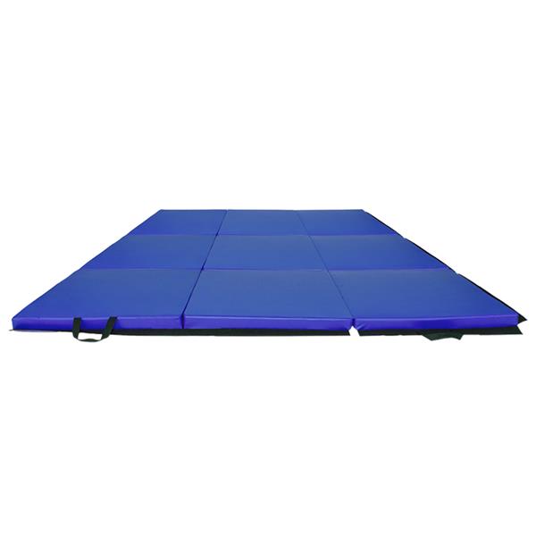 【HMJS】55"x24"x1.2" 三折体操瑜伽垫带手提粘扣 蓝色-12