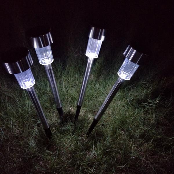 24PC  小管灯 花园草坪灯 太阳能小管不锈钢高亮白光灯-32