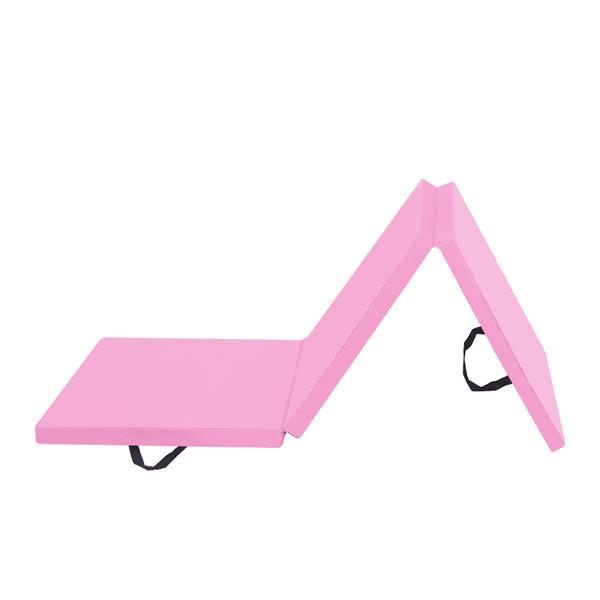 【SKS】6'*2'*2" 三折体操瑜伽垫带手提粘扣 粉色-40