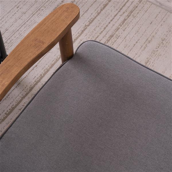 A款复古的现代木质 单人沙发椅，灰色布料（75x69x84CM）-37