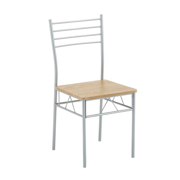 铁艺玻璃餐桌椅 银色  一桌四椅 MDF坐垫 【110x70x76cm】-13