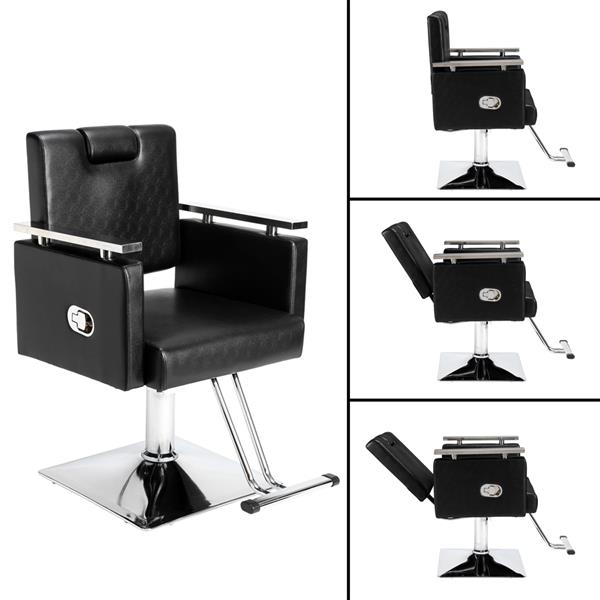 【CS】可后仰理发椅方形底盘美发椅 黑色HC138-16