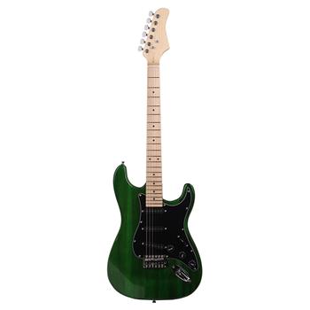 ST黑护板电吉他(绿色)+音响+包+背带+拨片+摇把+连接线+扳手工具