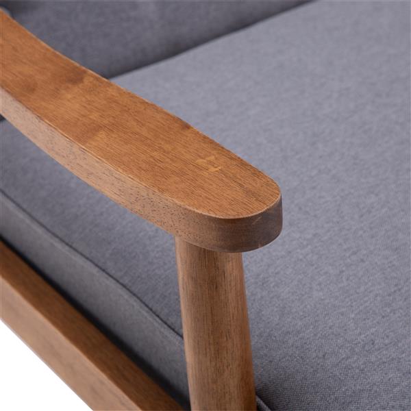 A款复古的现代木质 单人沙发椅，灰色布料（75x69x84CM）-17