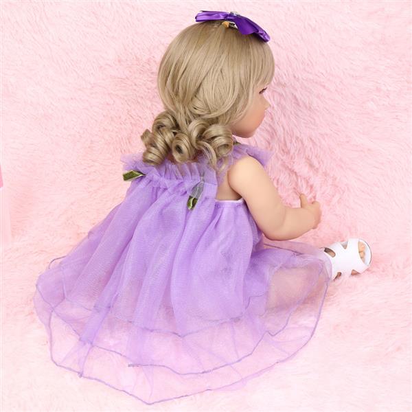 【KRT】全胶仿真娃娃：22英寸 紫色蕾丝裙-18