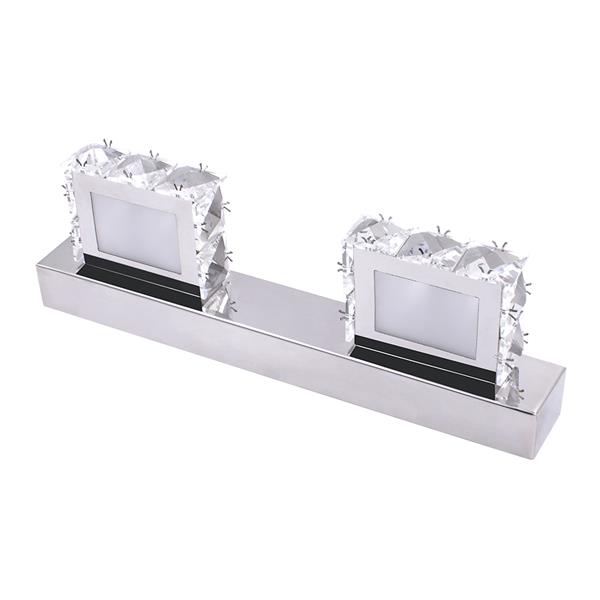 6W 双灯 水晶表面浴室卧室灯 暖白光 银色 ZC001207-8