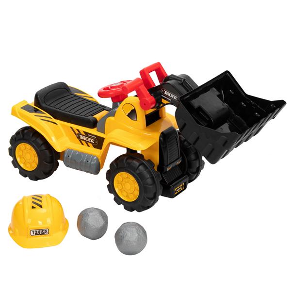 儿童推土机   玩具车 不带动力 + 两粒塑胶仿真石头、一顶帽子-28