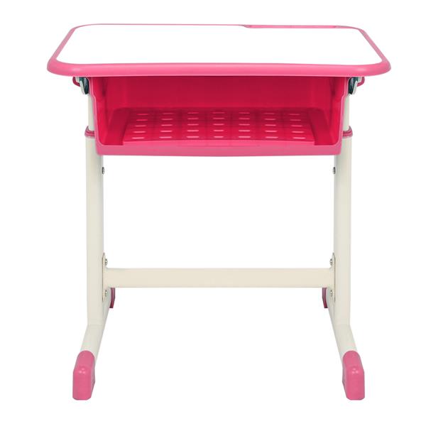 可调升降学生桌椅套装 粉红色 【60x40x(63-75)cm】-5