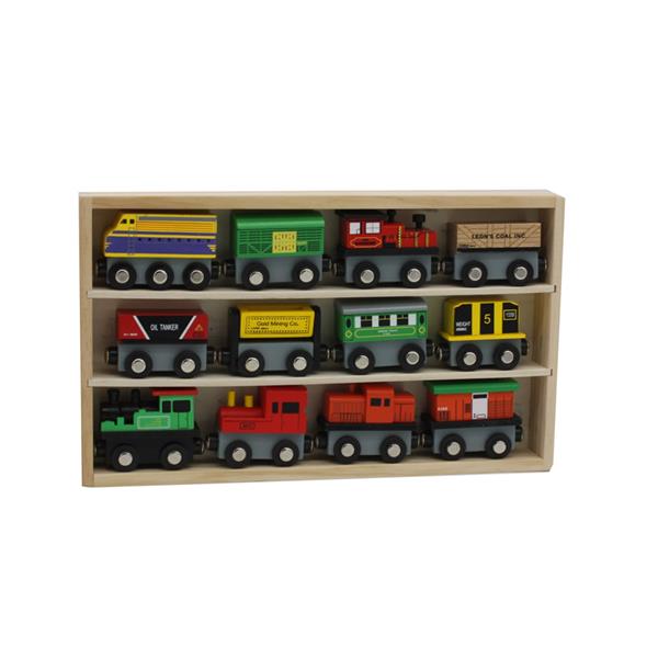 【TS】木质玩具：12节磁吸火车组 可兼容其他轨道 W04A377-1