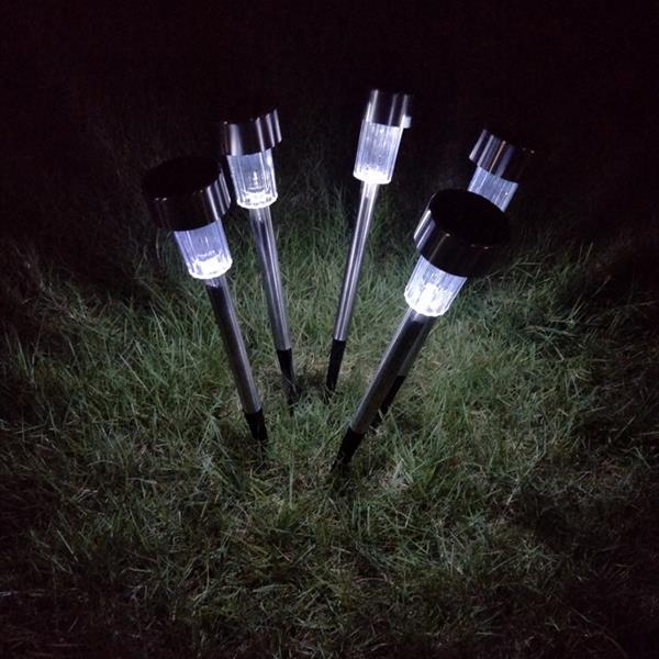 10PC  花园草坪灯 小管灯 太阳能小管不锈钢高亮白光灯-24