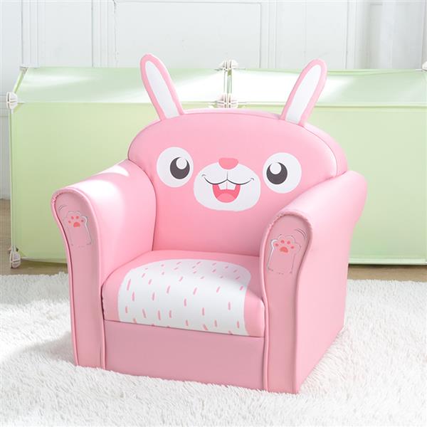 【BF】儿童单人沙发可爱系列兔子款 美标PU深粉色-1