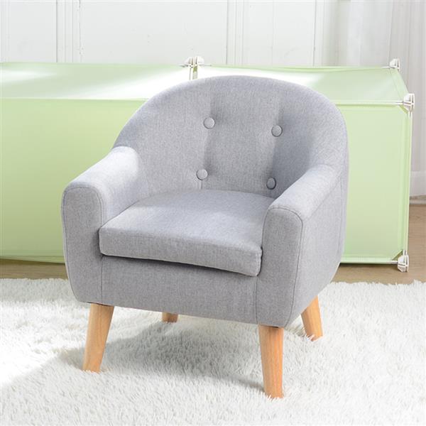 【BF】儿童单人沙发带沙发垫可拆洗 美标麻布 08灰色-1