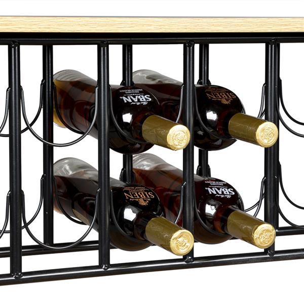黑色三层1.5cm厚金丝柚木密度板葡萄酒架多功能餐车（HT-BC003）-14
