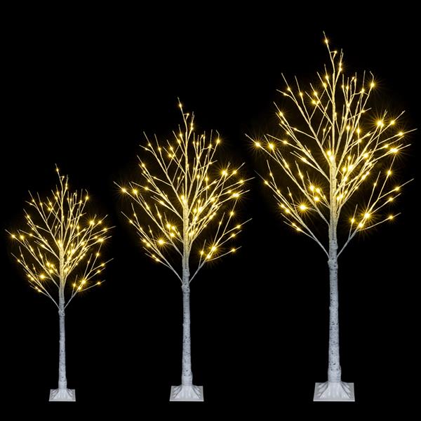 白色 6ft 96灯 96枝头 白桦树造型 塑料材质 圣诞树 美规 N001-14