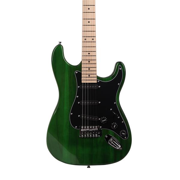 ST黑护板电吉他(绿色)+音响+包+背带+拨片+摇把+连接线+扳手工具-5