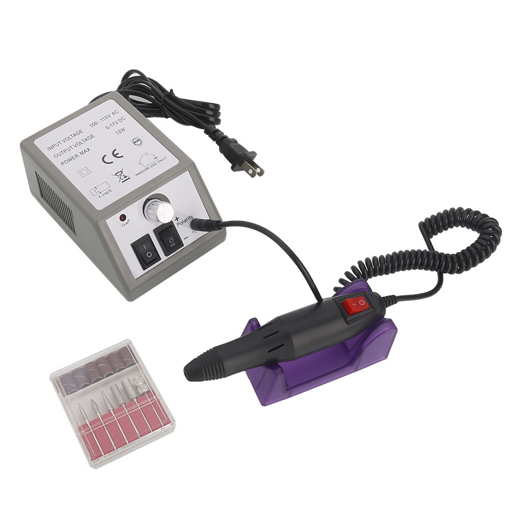 Professional 20000RPM Nails Care Electric Polisher Nail Art Drill US Standard Gray 