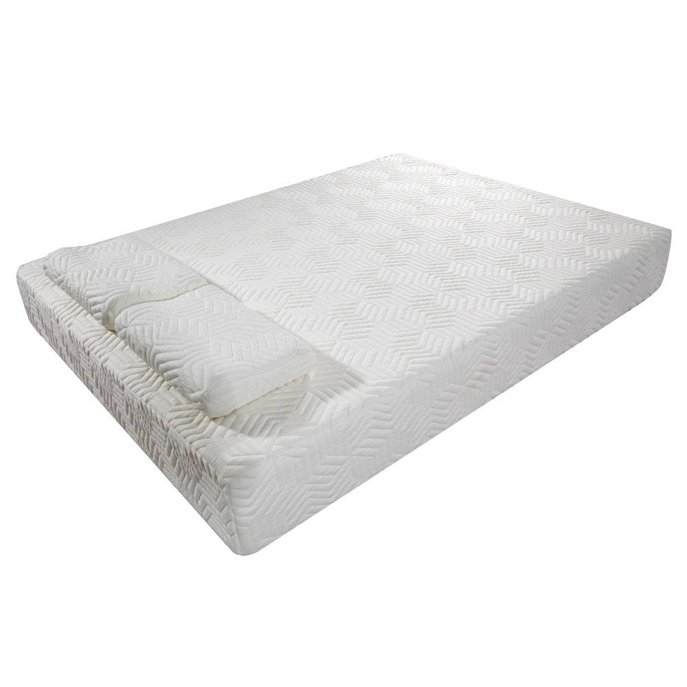 10" Two Layers Traditional Firm High Softness Cotton Mattress with 2 Pillows (Queen Size) White