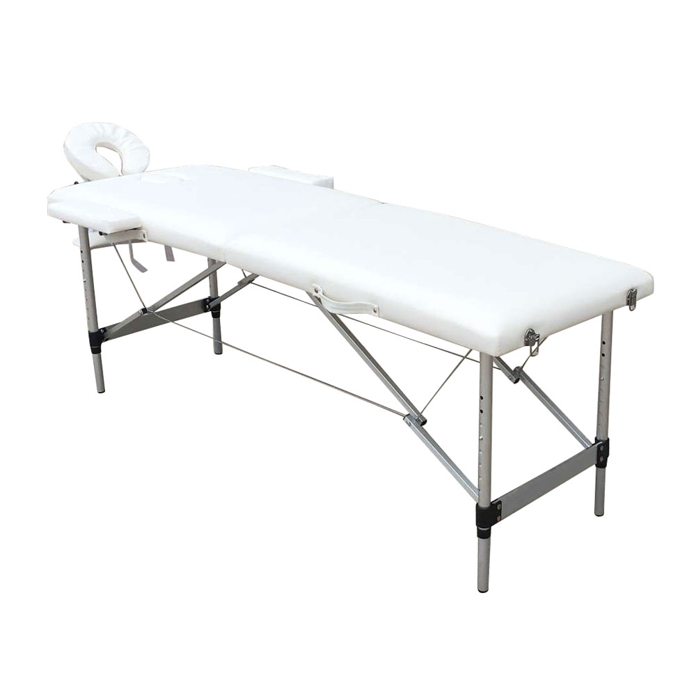 2 Sections Folding Portable SPA Bodybuilding Massage Table White