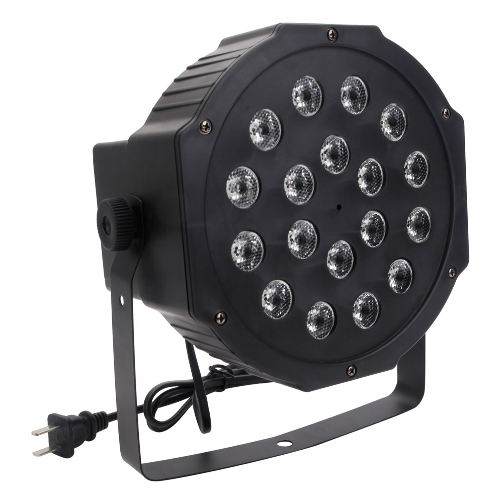 30W 18-RGB LED Auto / Voice Control DMX512 High Brightness Mini Stage Lamp (AC 110-240V) Black