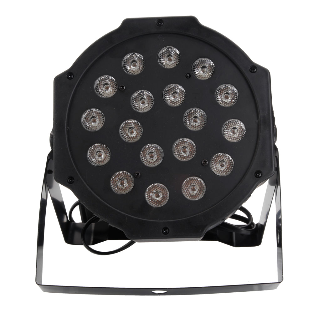 24W 18-RGB LED Auto / Voice Control DMX512 High Brightness Mini Stage Lamp (AC 100-240V) Black