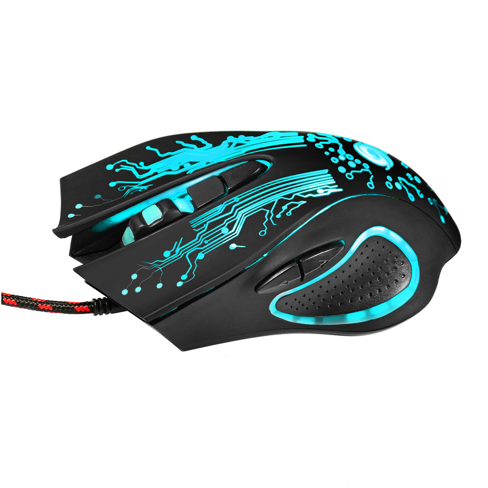 A885 5500DPI 6-Button LED USB Optical Wired Gaming Mouse for Pro Gamer