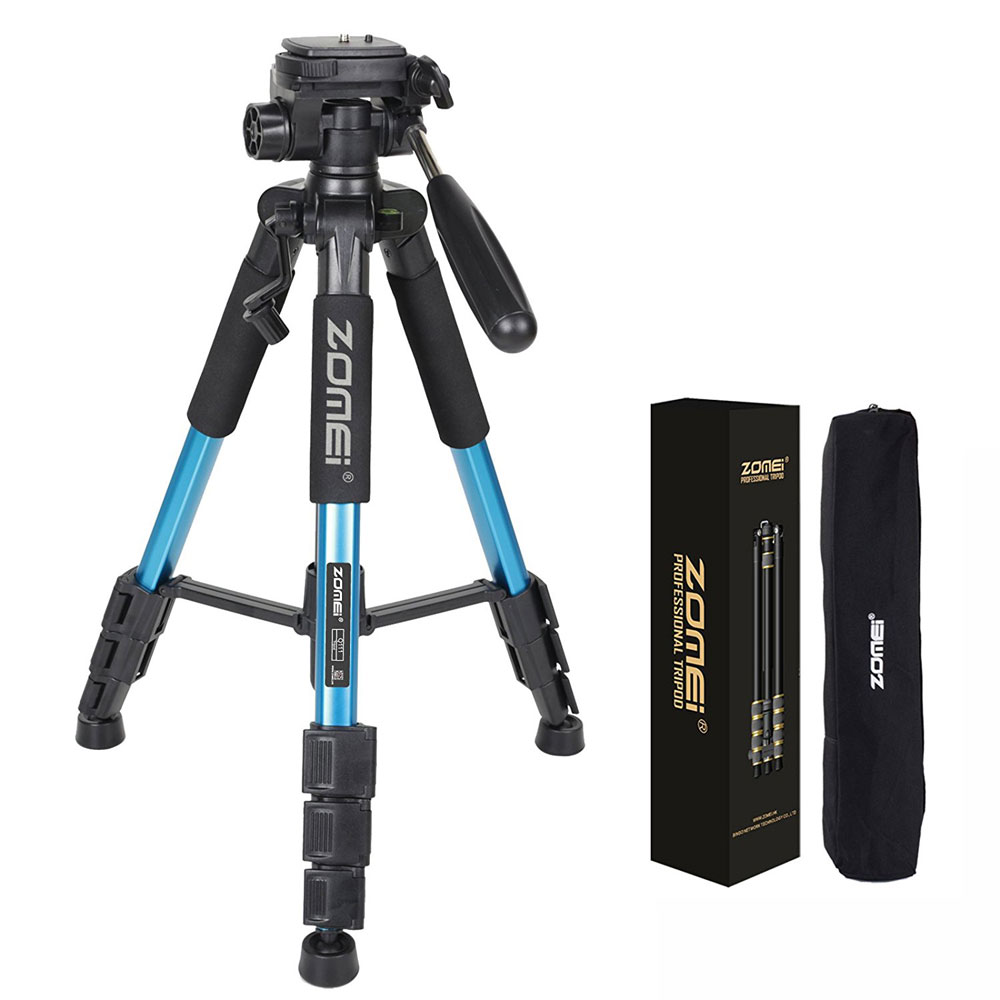 ZOMEI Q111 55" Professional Aluminum Alloy Camera Tripod for DSLR Canon Nikon Sony DV Video and Smar