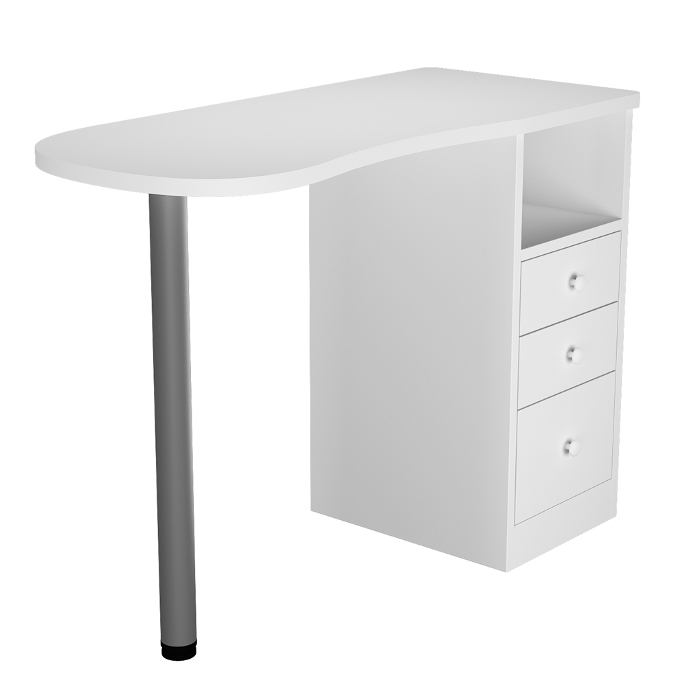 Beauty Salon Wooden Technician Table Nail Station Desk White