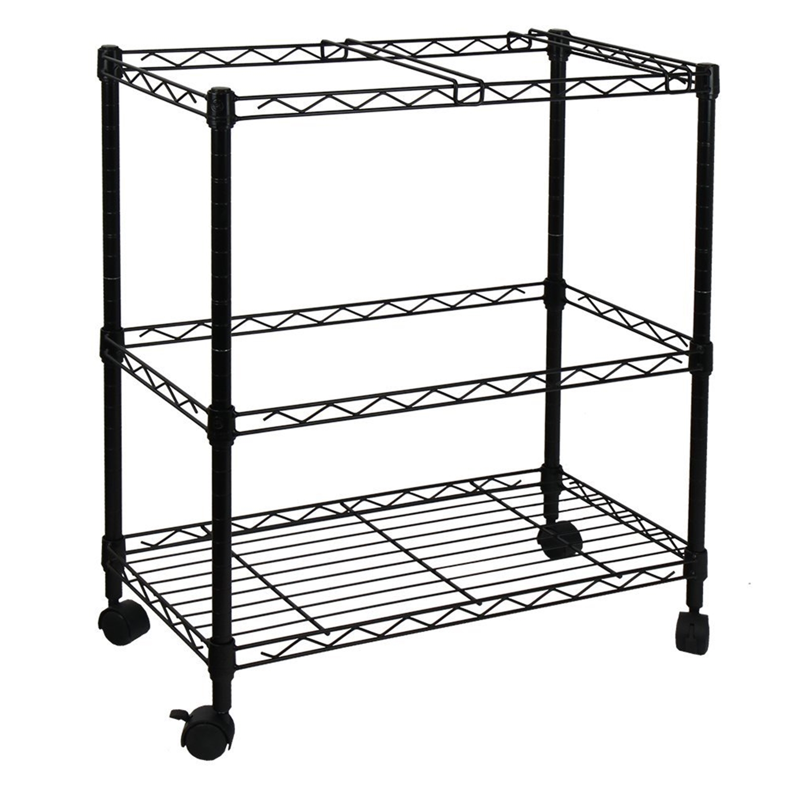 Two Tier Metal Rolling Mobile File Cart for Letter Size Office Supplies