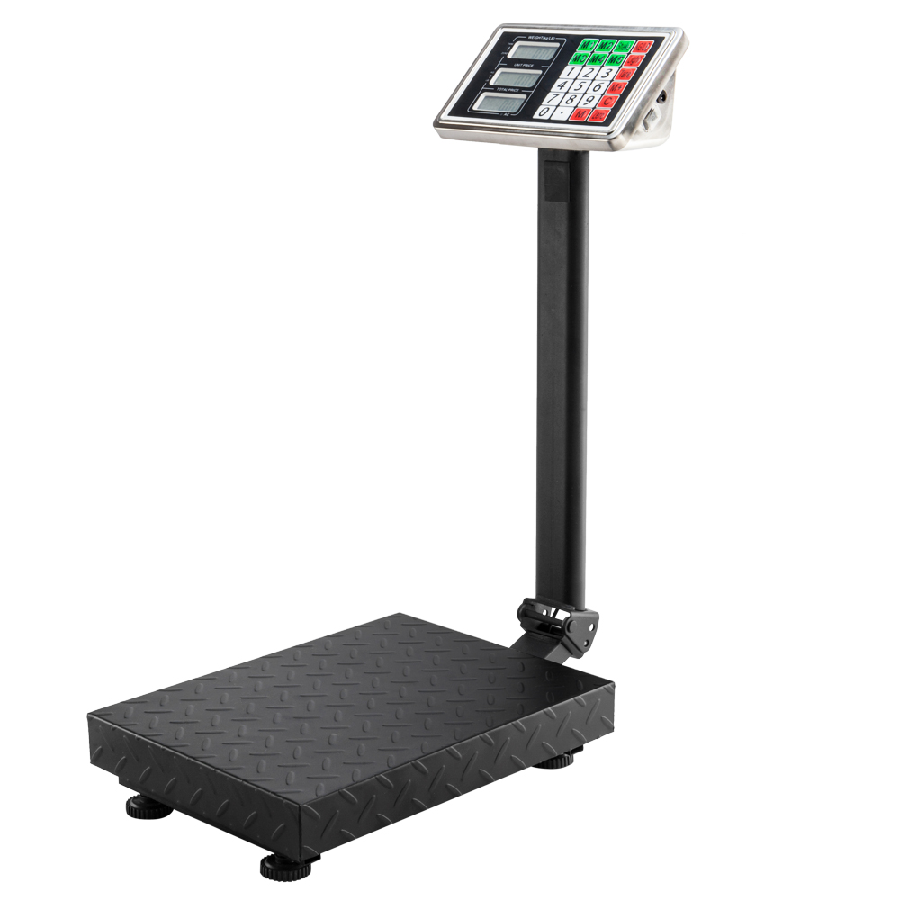 100KG/220lbs LCD Digital Personal Floor Postal Platform Scale with 30*40 Platform & 0.6mm Plate Black UK Plug