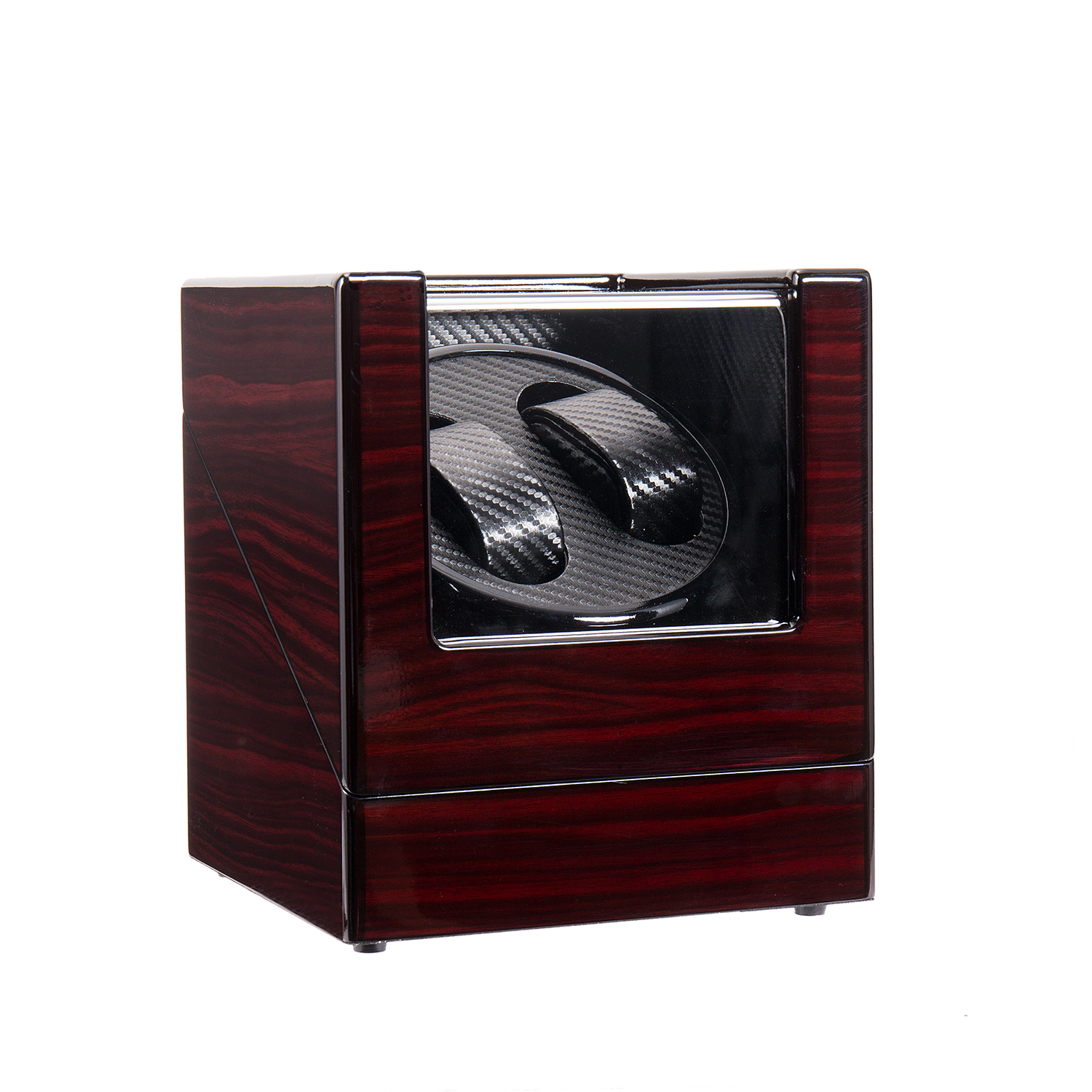 Double Watch Winder Automatic Rotation Wood Display Case Storage Organizer