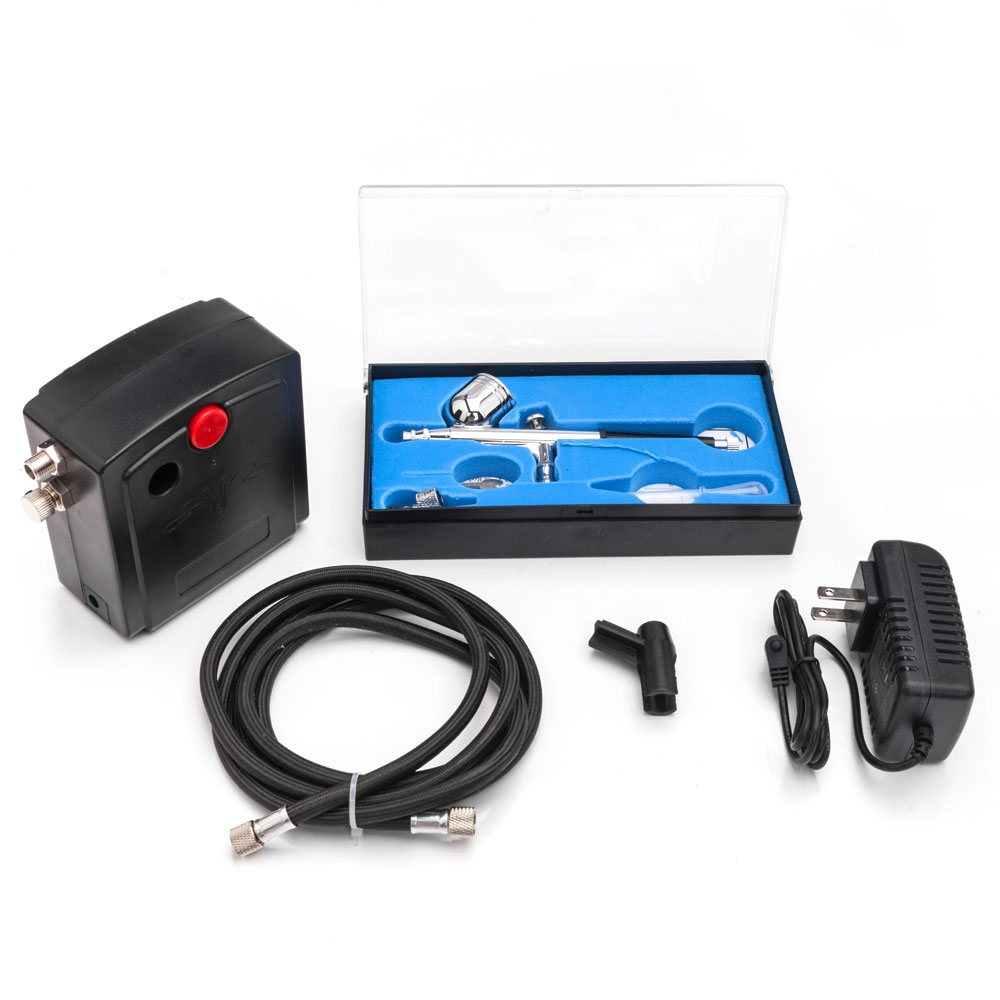 TC-100K New Precision Airbrush Air Compressor Set