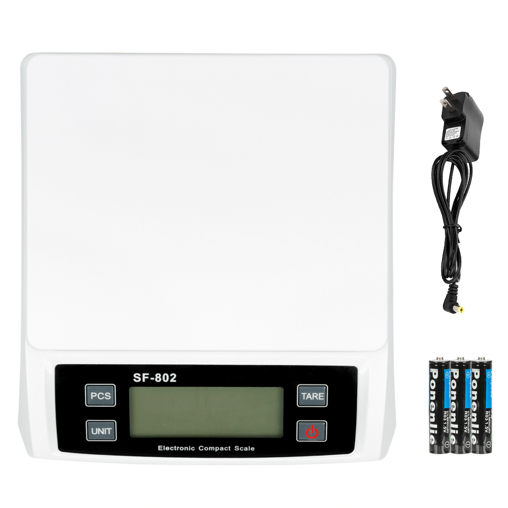SF-802 30KG/1G High Precision LCD Digital Postal Shipping Scale White with adapter