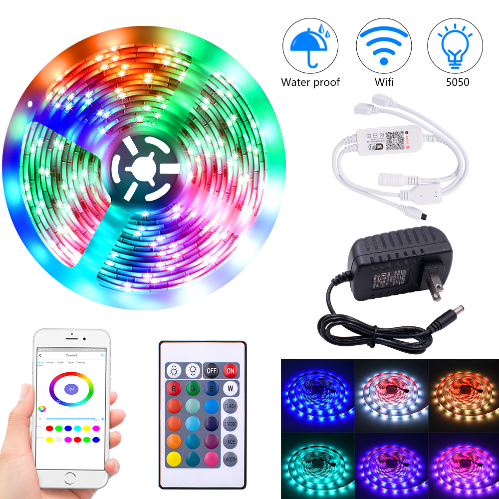 12V-5050RGB Wifi Remote Control 5 Meters 150 Lights (24W) 24 Keys