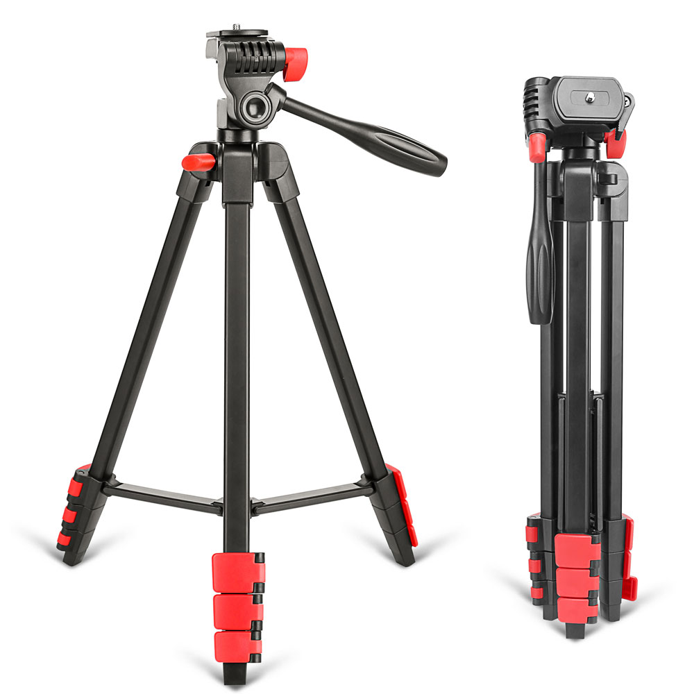 Zomei T90 Portable Tripod with Phone Clip and Bluetooth Remote Black & Red