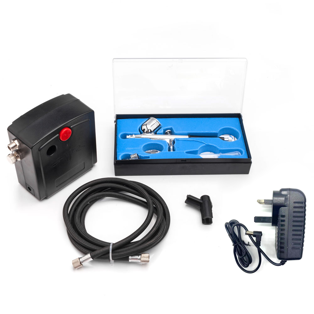 TC-100K New Precision Airbrush Air Compressor Set