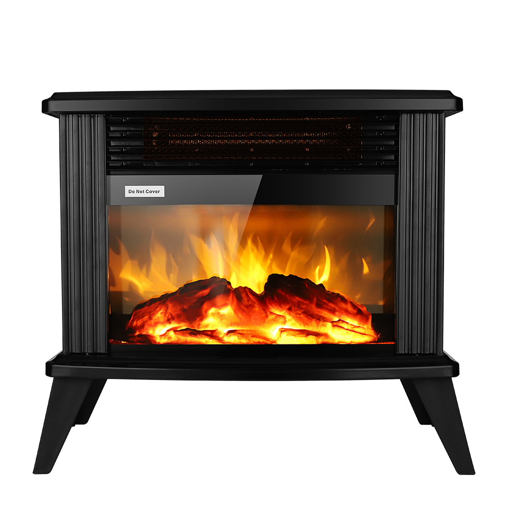 ZOKOP American Standard FEJ-16C 1500w Vertical Fireplace Mechanical Type Two Gears/Fake Firewood/Single Color/Hot Wire Black