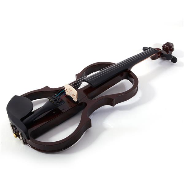 4/4 棕色钢琴烤漆电声小提琴+盒+琴弓+松香+耳机+连接线 V-002-22