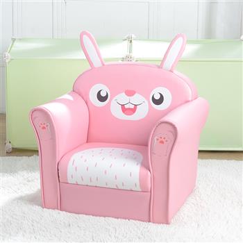 【BF】儿童单人沙发可爱系列兔子款 美标PU深粉色