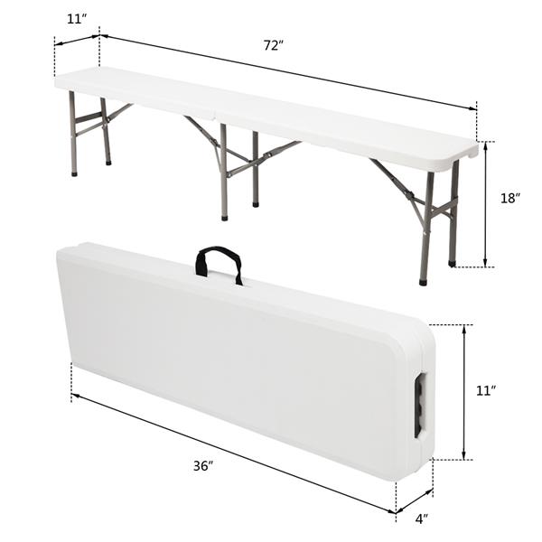 6ft 塑料 可折叠 长方形 桌椅套装（桌椅可单独售卖）-3