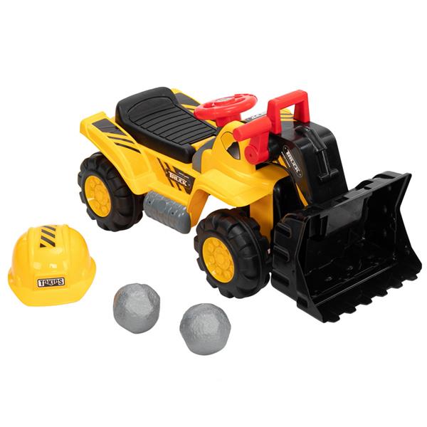 儿童推土机   玩具车 不带动力 + 两粒塑胶仿真石头、一顶帽子-26