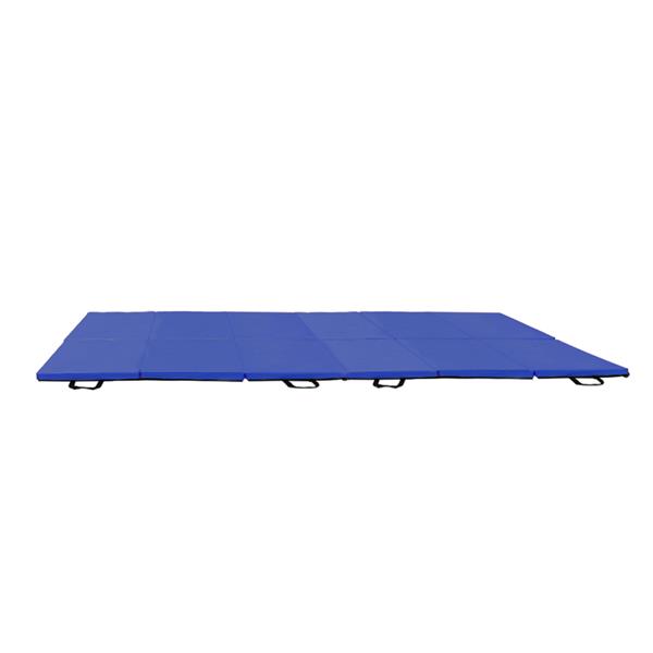 【HMJS】55"x24"x1.2" 三折体操瑜伽垫带手提粘扣 蓝色-10