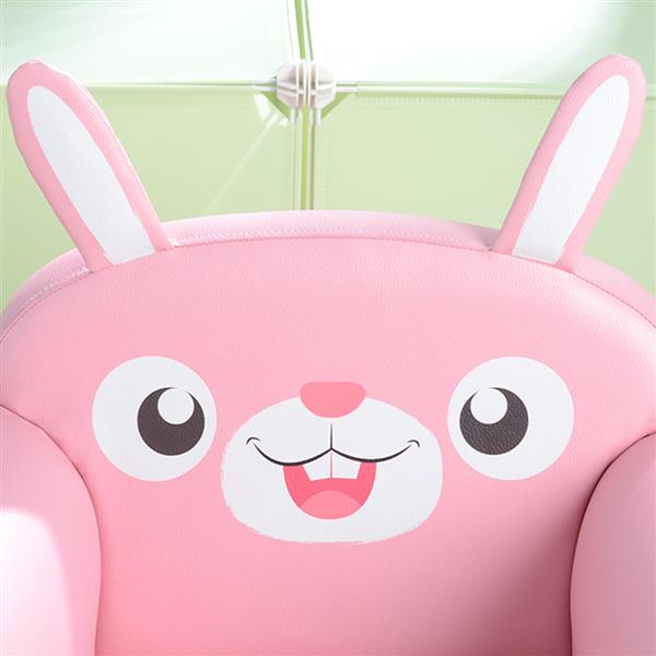 【BF】儿童单人沙发可爱系列兔子款 美标PU深粉色-6