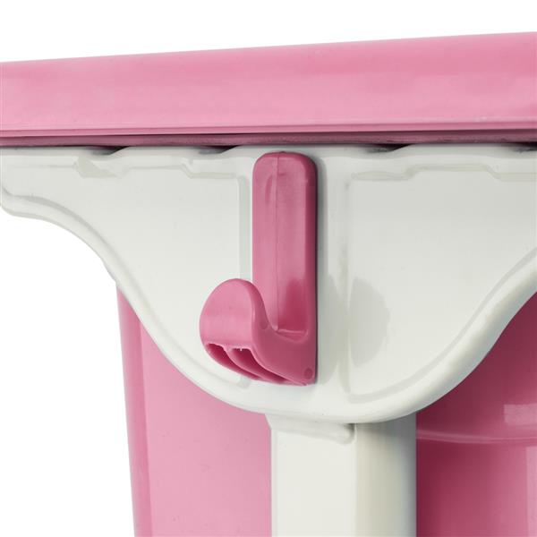 学生桌椅套装B款 白烤漆 木纹面 粉色塑料【60x40x(63-75)cm】-17