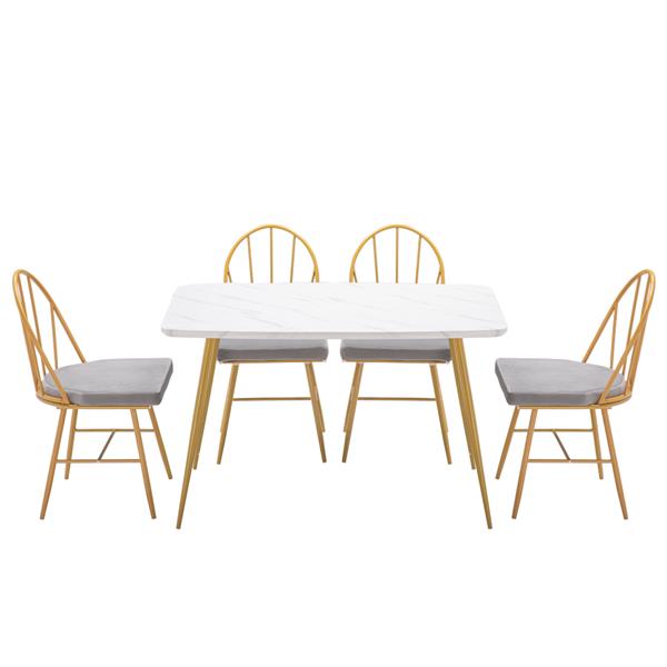 白色大理石系列 弧形圆边餐桌 【120x74x76cm】-12