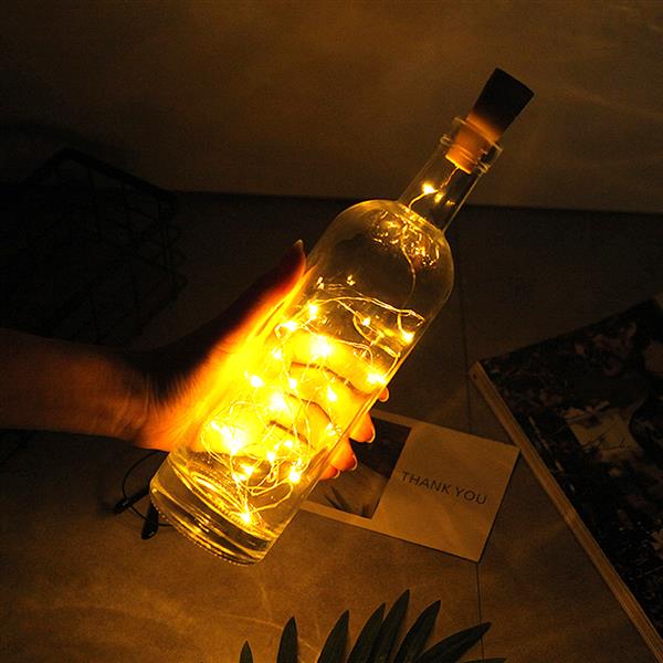 LED迷你瓶塞灯串 酒吧装饰发光LED玻璃瓶口灯串  2米20灯  暖白-8