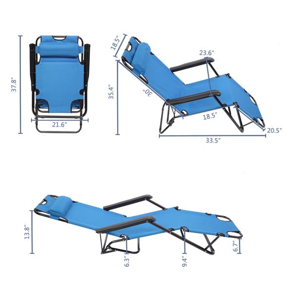 RHC-202便携式折叠两用加长版躺椅 蓝色-7